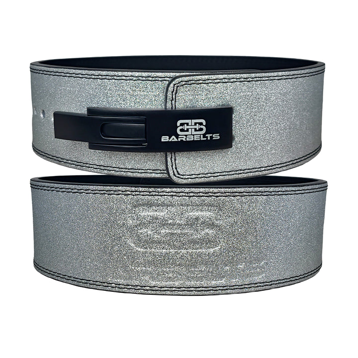 Barbelts lever belt - glitter silver 10mm