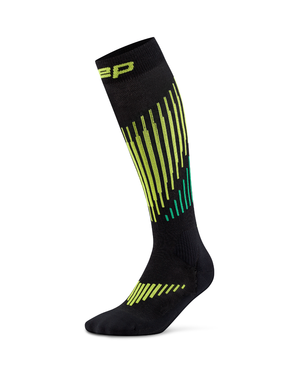 CEP Core Run Merino Compressiekousen 3.0 - zwart/lime