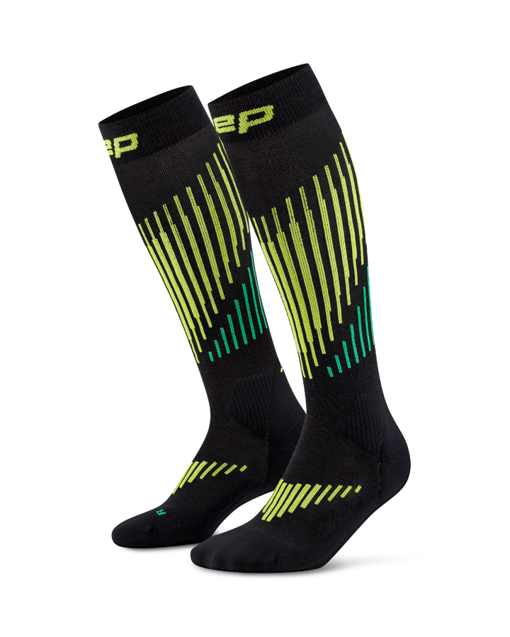 CEP Core Run Merino Compressiekousen 3.0 - zwart/lime