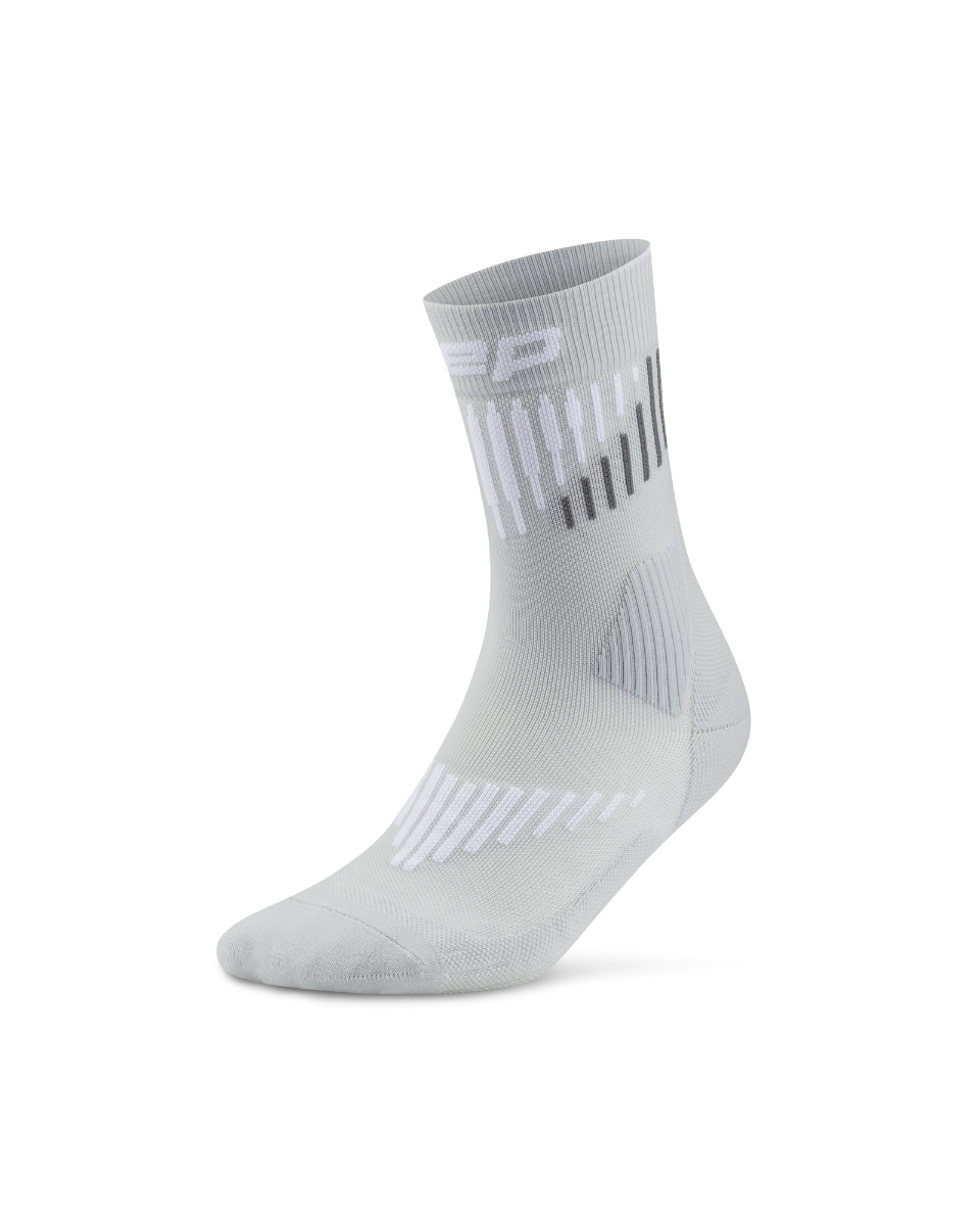 CEP Core Run Merino Mid Cut Sokken 3.0 - grijs/wit