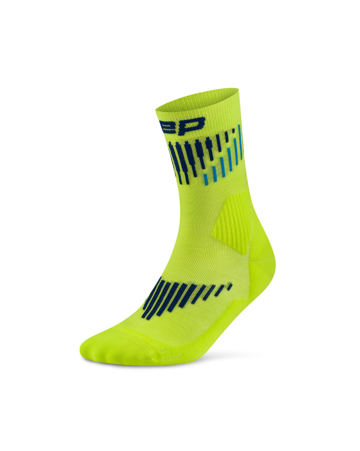 CEP Core Run Merino Mid Cut Sokken 3.0 - lime/blauw