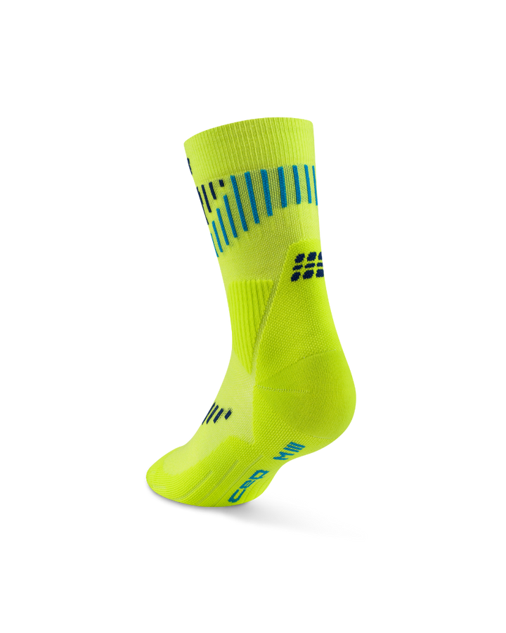 CEP Core Run Merino Mid Cut Sokken 3.0 - lime/blauw