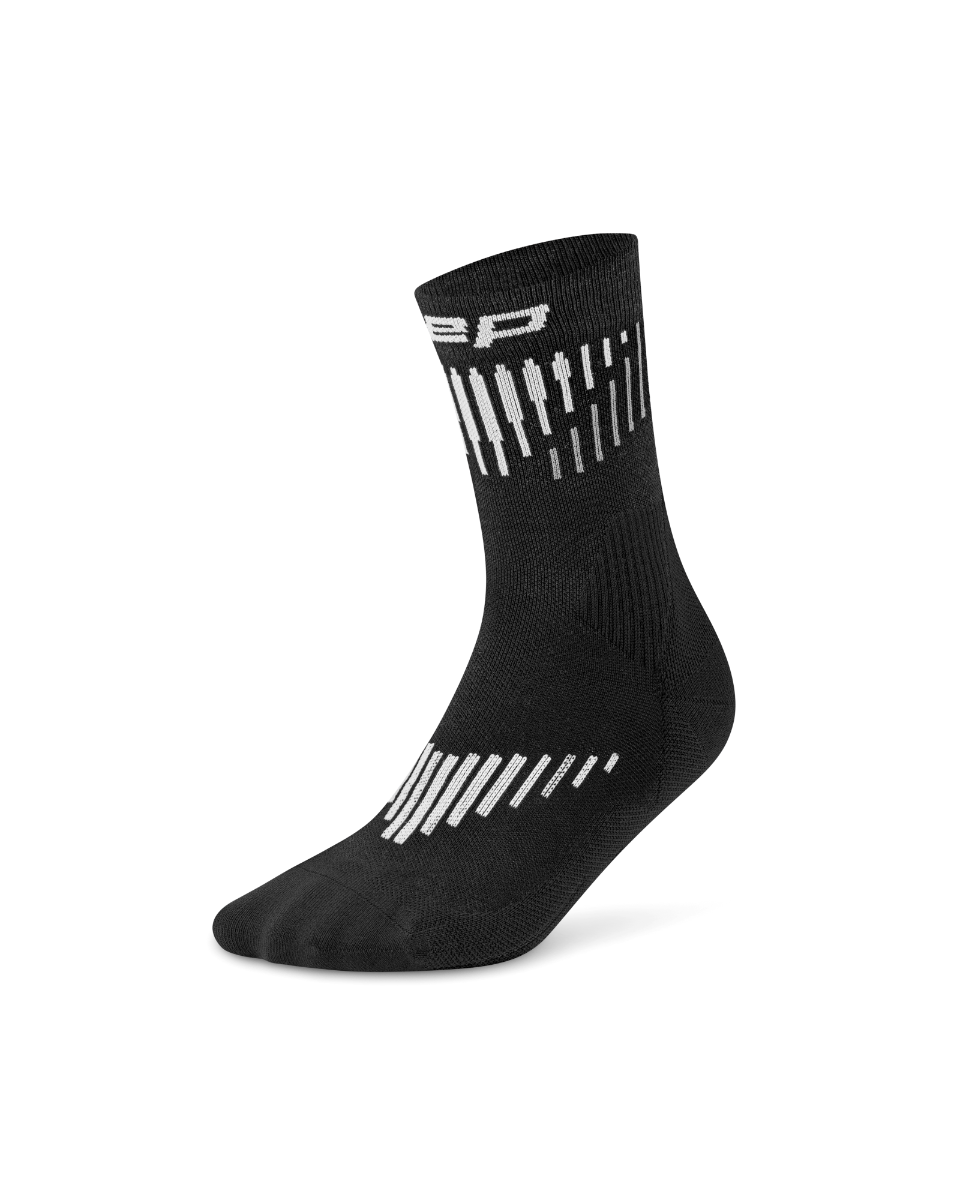 CEP Core Run Merino Mid Cut Sokken 3.0 - zwart/wit