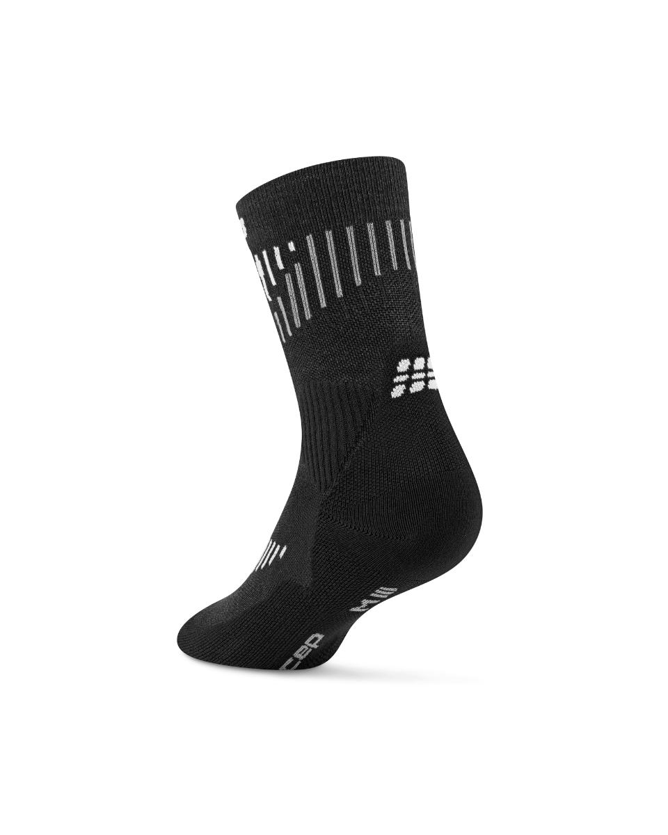 CEP Core Run Merino Mid Cut Sokken 3.0 - zwart/wit