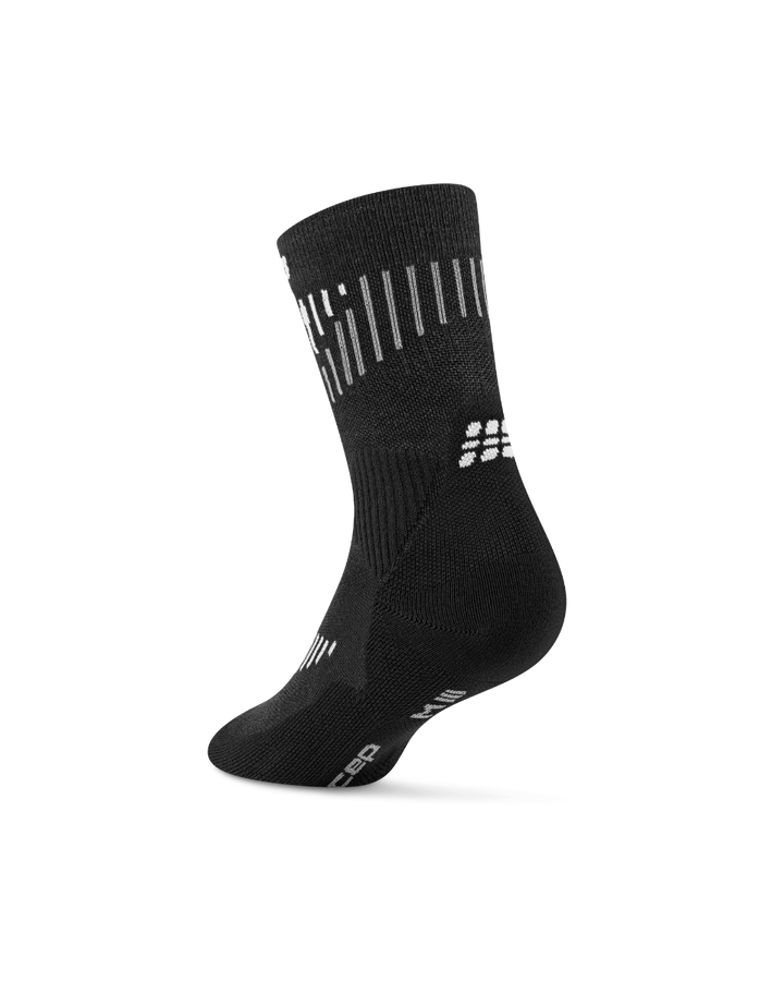 CEP Core Run Merino Mid Cut Sokken 3.0 - zwart/wit