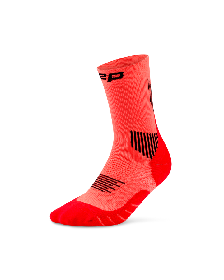 CEP Core Run Mid Cut Sokken 5.0 - neon koraal