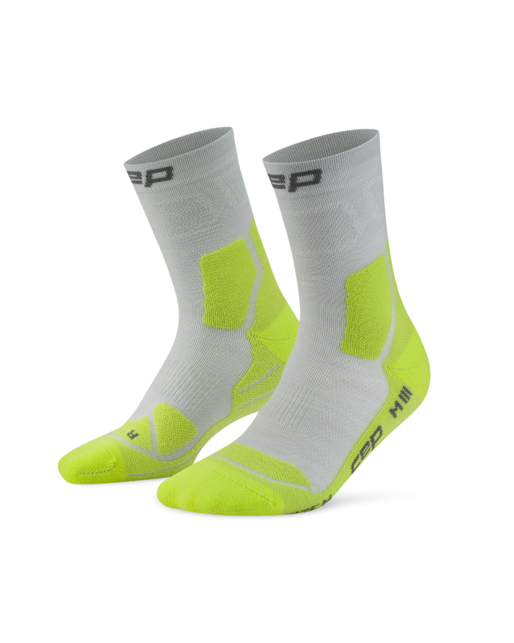 CEP Hiking Light Cushion Mid Cut Wandelsokken - grijs/lime