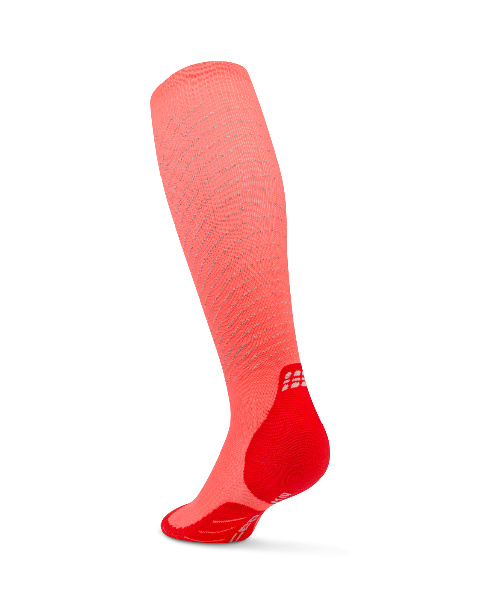 CEP Pro Run Reflective Compressiekousen 3.0 - neon koraal
