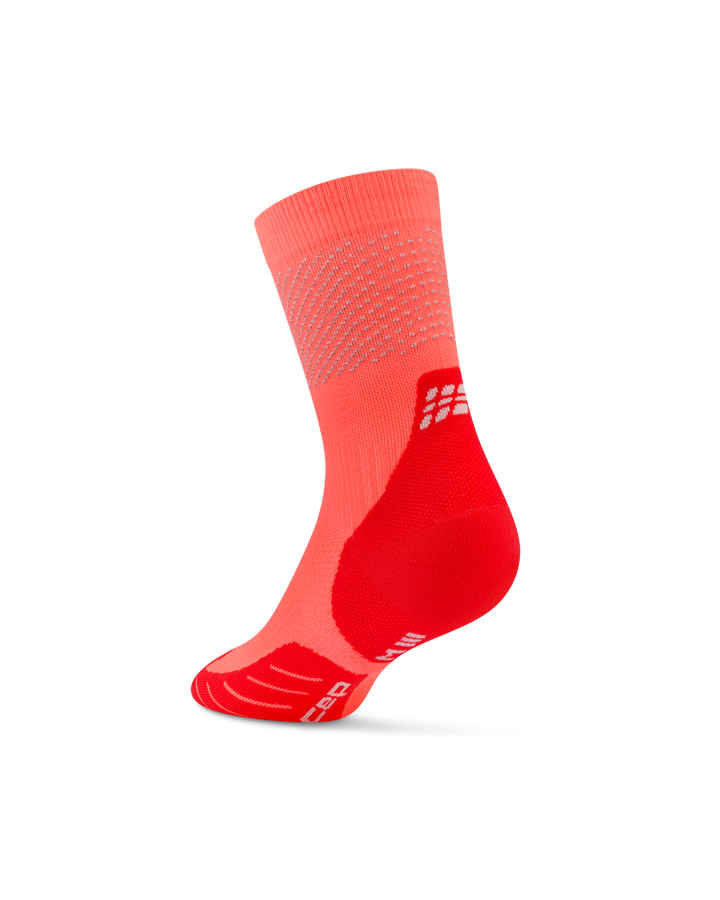 CEP Pro Run Reflective Mid Cut Sokken 3.0 - neon koraal