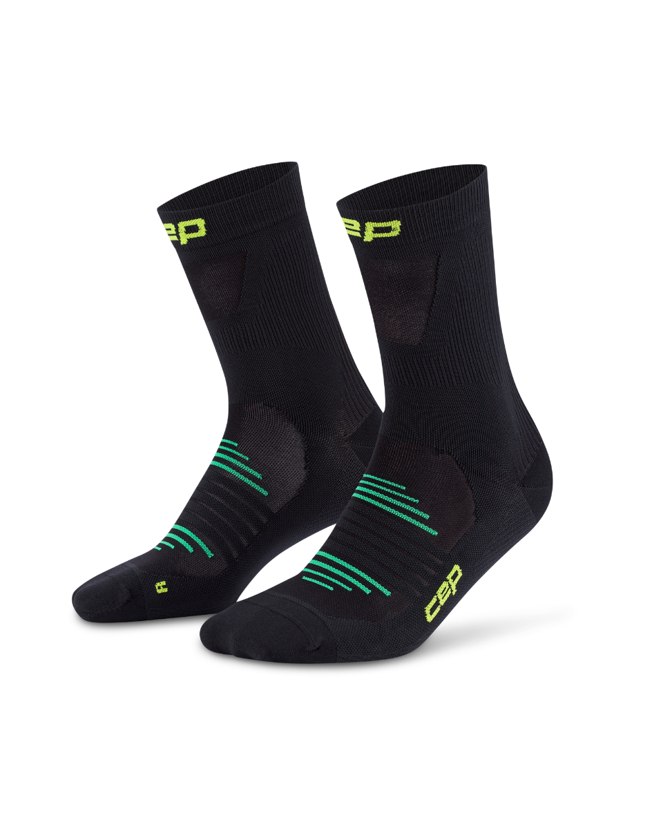 CEP Pro Run Ultralight Mid Cut Sokken - zwart