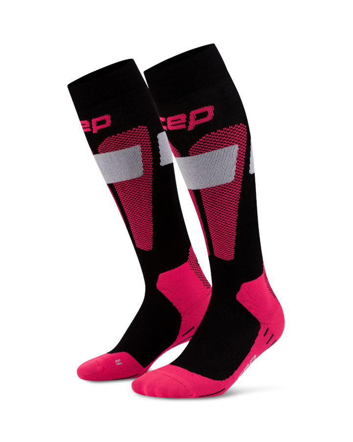 CEP Ski Merino Skisokken 3.0 - zwart/roze
