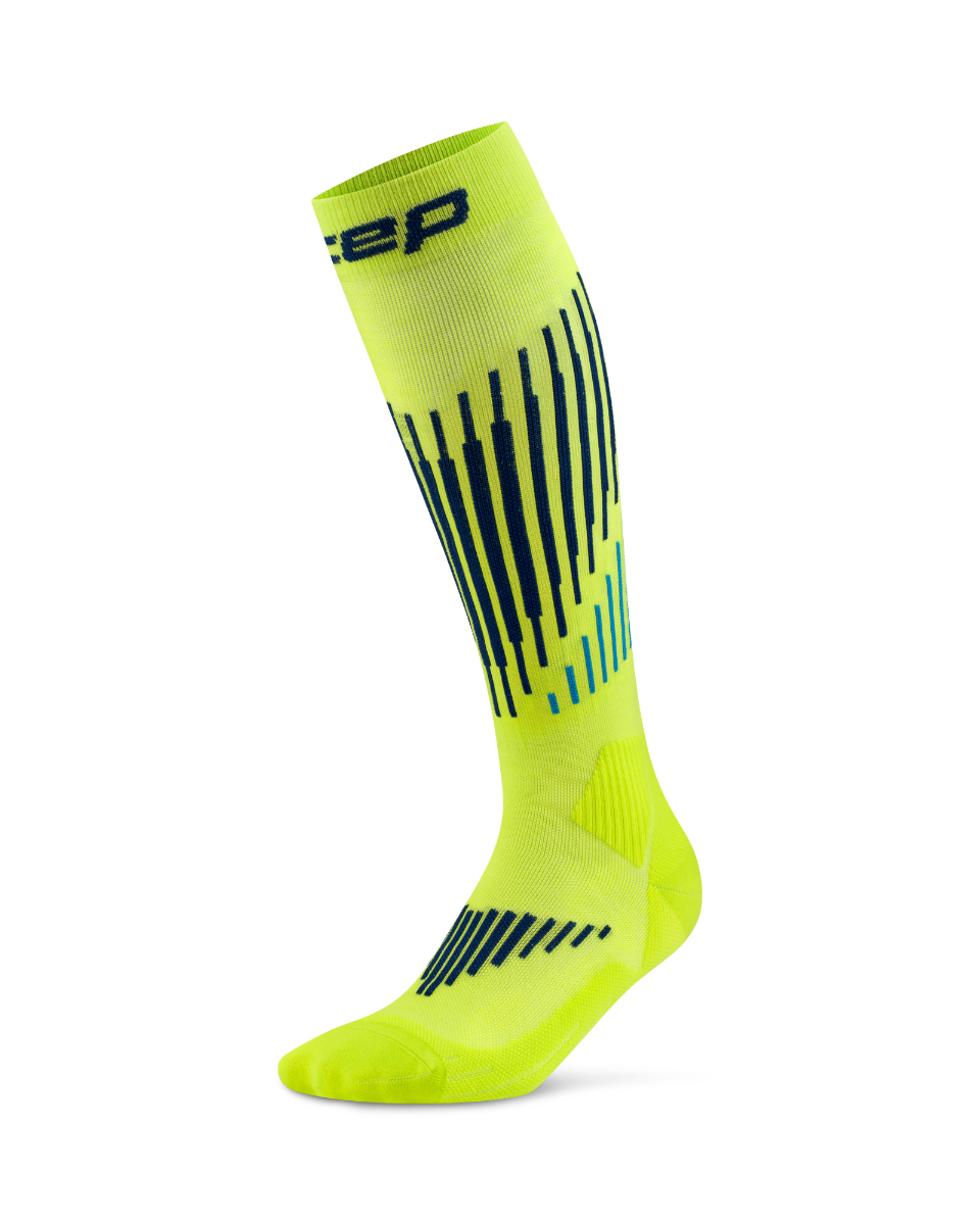 CEP Ski Touring Merino Skisokken 3.0 - lime/blauw