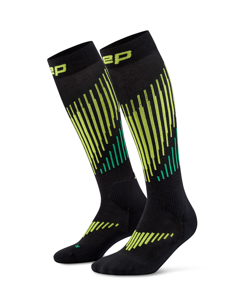 CEP Ski Touring Merino Skisokken 3.0 - zwart/lime